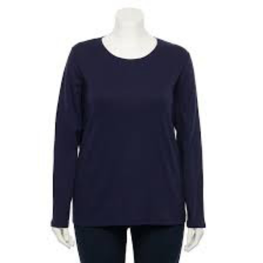 Croft and Barrow Classic Crewneck Long Sleeve Tee